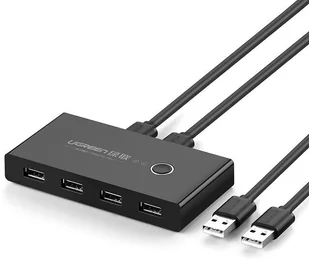 UGREEN ugreen USB 2.0 Switch 4 ports na 2 PCS 2 in 4 Out przełącznik z 2 USB 2.0 kabel do drukarki, skanera, klawiatury, myszy USB Sticks, zewnętrzne dyski twarde,, zestawów słuchawkowych itp Czarny - Huby USB - miniaturka - grafika 2
