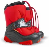 Śniegowce damskie - Demar Czerwone śniegowce dziecięce dziecięce z bałwanem Snowman 2 NA 4010NA - miniaturka - grafika 1