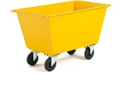 Wózki magazynowe - AJ Pojemnik na odpady 400L koła pneumatyczne żółty 25913 - miniaturka - grafika 1