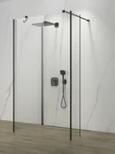 Kabiny prysznicowe - Atrium Belice Nero Walk-in UW110B+UWG100+UW030B+UW004B - miniaturka - grafika 1