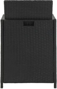 vidaXL 11-cz. zestaw mebli ogrodowych z poduszkami, rattan PE, czarny 46533 - Meble ogrodowe - miniaturka - grafika 11