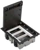 Puszki elektryczne i akcesoria - Simon SA CONNECT Puszka podłogowa 3-modułowa, 6x K45, gł. 70mm + SM302/9; szary grafit SF370/14 - miniaturka - grafika 1