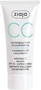 Ziaja CC krem na podrażnioną i wrażliwą skórę z rozszerzonymi naczynkami SPF10 50ml 54223-uniw - Podkłady do twarzy Ziaja CC krem na podrażnioną i wrażliwą skórę z rozszerzonymi naczynkami SPF10 50ml 54223-uniw - Podkłady do twarzy - miniaturka - grafika 1