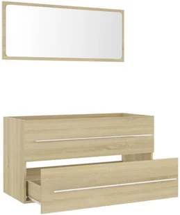 VidaXL Lumarko 2-częściowy zestaw mebli łazienkowych, dąb sonoma, płyta! 804848 VidaXL - Meble łazienkowe - miniaturka - grafika 5
