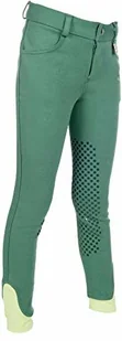 HKM 9060 bryczesy dziecięce Easy, bryczesy do jazdy konnej z silikonowym obszyciem kolan, dziewczęce 116-176 9060-5600-0487 - Bryczesy - miniaturka - grafika 4