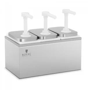 Royal Catering POTRÓJNY DYSPENSER DO SOSÓW Z POMPKĄ 3X2L 10011450 RCDI-6L 10011450 RCDI-6L - Wyposażenie lokali gastronomicznych - miniaturka - grafika 2