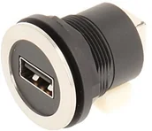 Kable USB - Schlegel 23.001.559 gniazda USB-stal nierdzewna z zamkiem z przodu, 1 X gniazdo USB, typ A i z tyłu, 1 X gniazdo USB, typ B), Metaliczny 23.001.559 - miniaturka - grafika 1