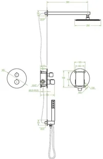Laveo Laveo Pretto bateria natryskowa podtynkowa ścienna bez zestawu natryskowego grafit BAO 901P BAO 901P - Baterie podtynkowe - miniaturka - grafika 5
