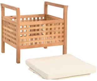 vidaXL Ławka ze schowkiem, 49x48x49 cm, lite drewno orzechowe vidaXL - Ławki do przedpokoju - miniaturka - grafika 5