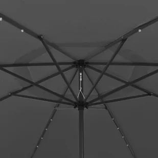vidaXL Parasol ogrodowy z LED i metalowym słupkiem, 400 cm, antracyt 312532 - Parasole ogrodowe - miniaturka - grafika 2
