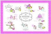 Obrusy i serwetki - Nuova R2S R2S Mata stołowa R2S Patisserie różowa 550 GOM3 - miniaturka - grafika 1