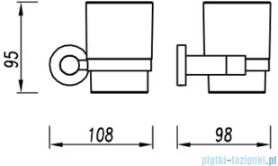 Omnires Modern Project kubek na szczoteczki wiszący czarny MP60320BL - Wieszaki łazienkowe - miniaturka - grafika 2