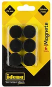 Magnesy - Idena Idena 377028 - magnesy, 6 sztuk, średnica 24 mm, okrągłe, grubość 7 mm, czarne 377028 - miniaturka - grafika 1