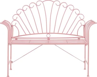 Beliani Ławka ogrodowa metalowa różowa CAVINIA - Fotele i krzesła ogrodowe - miniaturka - grafika 2
