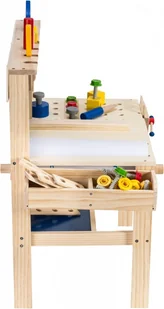 Mamabrum Drewniany zestaw majsterkowicza XXL - 75 elementów + pas narzędziowy WORKBENCH GYT1863 - Mały majsterkowicz - miniaturka - grafika 10