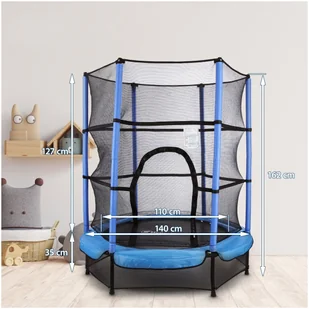 HyperMotion Trampolina domowa 140cm z siatką ochronną - dla dzieci 3-6 lat TRAMPOLINA MINI 55 - Zabawki i gry sportowe - miniaturka - grafika 17