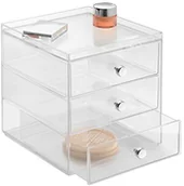 Akcesoria do wc - InterDesign 36260EU Clarity 3 szuflady z możliwością układania jedna na drugiej, przezroczyste 36260EU - miniaturka - grafika 1