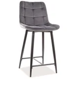 Taborety i hokery - Signal PÓŁHOKER CHIC H-2 VELVET CZARNY/SZARY 14 CHICH2VCSZ - miniaturka - grafika 1