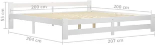 vidaXL Lumarko Rama łóżka, biała, lite drewno sosnowe, 200x200 cm 322004 - Łóżka - miniaturka - grafika 7