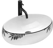 Umywalki - Rea Umywalka nablatowa biała SHILA U6655 - miniaturka - grafika 1