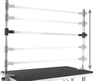 tectake Stół groomerski trymerski składany, z wysięgnikiem i dwiema smyczami - czarny/srebrny 402893 - Maszynki i nożyczki dla psów - miniaturka - grafika 4