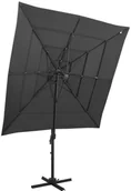 Parasole ogrodowe - vidaXL 4-poziomowy parasol na aluminiowym słupku, antracyt, 250x250 cm 313822 - miniaturka - grafika 1