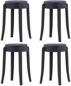 Taborety i hokery - vidaXL Stołki sztaplowane, 4 szt., czarne, plastikowe - miniaturka - grafika 1