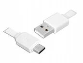 Kable USB - Ps Kabel Usb - Type-C 1m płaski biały - miniaturka - grafika 1