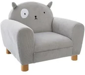 Fotele i pufy dla dzieci - Atmosphera for kids Fotel dla dzieci z oparciem KOT szary 158802B - miniaturka - grafika 1