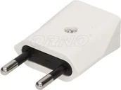 Gniazdka elektryczne - Orno Wtyczka płaska bez uziemnia 10A 250V biała OR-AE-1374 - miniaturka - grafika 1