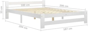 vidaXL Lumarko Rama łóżka, biała, lite drewno sosnowe, 180 x 200 cm 322003 - Łóżka - miniaturka - grafika 7