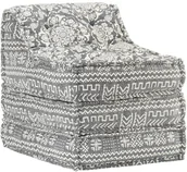 Pufy i podnóżki - vidaXL Puf modułowy, jasnoszary, tkanina vidaXL - miniaturka - grafika 1