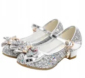 Buty dla dziewczynek - Błyszczące Pantofelki Balerinki Buciki 19,7 CM - miniaturka - grafika 1