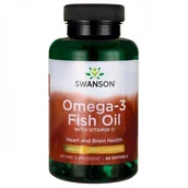 Witaminy i minerały dla sportowców - SWANSON Omega-3 z Witamina D-3 (60 kap) BD52-241B2 - miniaturka - grafika 1
