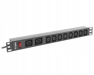 Lanberg lanberg Listwa zasilająca Rack PDU 19 cali 1U 16A 2X C19 8X IEC C13 - Listwy zasilające - miniaturka - grafika 2