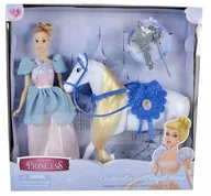Lalki dla dziewczynek - Lalka Princess Księżniczka Kopciuszek I Koń - miniaturka - grafika 1