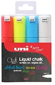 Markery do tablic - Mitsubishi 186401 Uni-Ball  Chalk marker PWE-8 K, klinowatym czubkiem, 8 MM, zestaw 4-cz. 153528140 - miniaturka - grafika 1