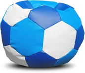 Fotele i pufy dla dzieci - Pufa piłka XL worek biało-niebiesko-granatowa - miniaturka - grafika 1