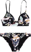 Stroje kąpielowe - Roxy damski strój kąpielowy dwuczęściowy PRINTED BEACH CLASSICS SET Anthracite Praslin S KVJ7 - miniaturka - grafika 1
