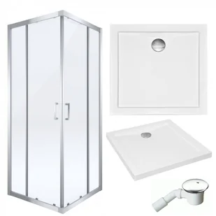 Deante Zestaw Denver Slim 90x90 kabina kwadratowa z brodzikiem + syfon KQC_041P^#BAA-90-K^A407 - Kabiny prysznicowe - miniaturka - grafika 10