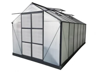 Vente-Unique Szklarnia ogrodowa z poliwęglanu o pow. 13 m KALIDA z podstawą - Antracytowa - - Szklarnie ogrodowe Vente-Unique Szklarnia ogrodowa z poliwęglanu o pow. 13 m KALIDA z podstawą - Antracytowa - - Szklarnie ogrodowe - miniaturka - grafika 1