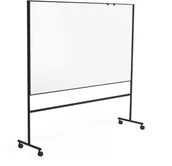 Tablice i flipcharty - AJ Produkty Mobilna tablica suchościeralna EMMA, dwustronna, 2000x1200 mm, rama czarny - miniaturka - grafika 1
