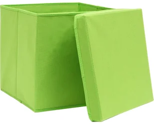 vidaXL Pudełka z pokrywami, 4 szt., zielone, 32x32x32 cm, tkanina vidaXL - Pudła i pojemniki do przechowywania - miniaturka - grafika 4