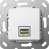 Wyłączniki światła i elektryczne - Gira 569603 MJ RJ45 Cat 6 A 10 GB LSA Plus zastosowania, czysta biel - miniaturka - grafika 1