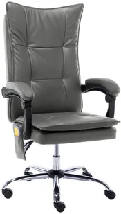 Fotel biurowy, krzesło biurowe shumee Krzesło biurowe z funkcją masażu antracytowe sztuczna skóra - Fotele i krzesła biurowe - miniaturka - grafika 3