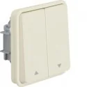 Wyłączniki światła i elektryczne - Berker Łącznik żaluzjowy przyciskowy nadruk symboli strzałka IP55 biały W 1 50553512 - miniaturka - grafika 1