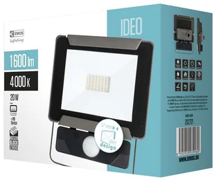 EMOS Emos LED reflektor Ideo 20 W PIR, neutralny biały, aluminium, Grey, 15,8 x 5,6 x 16,6 cm ZS2721 - Lampy ogrodowe - miniaturka - grafika 2