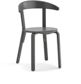 Meble do szkół i przedszkoli - AJ Produkty Drewniane krzesło stołówkowe LINUS, H 450 mm, brzoza, szary fornir - miniaturka - grafika 1