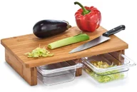 Deski do krojenia - ZELLER Bambusowa deska do krojenia z 2 wysuwanymi tacami pojemnikami ZELLER B07G9K3F18 - miniaturka - grafika 1