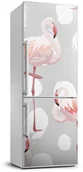 Naklejki na drzwi i meble - Foto Naklejka na lodówkę Flamingi i kropki - miniaturka - grafika 1